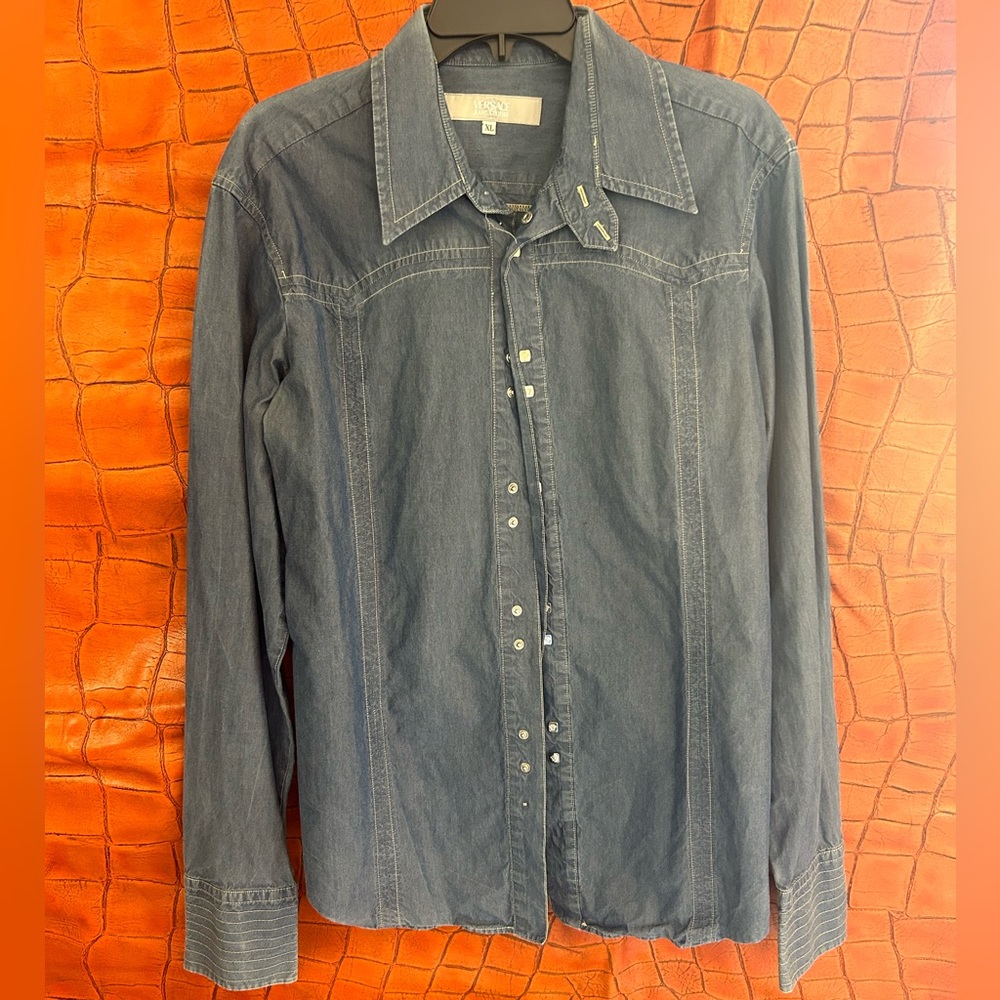 Versace long sleeve denim shirt